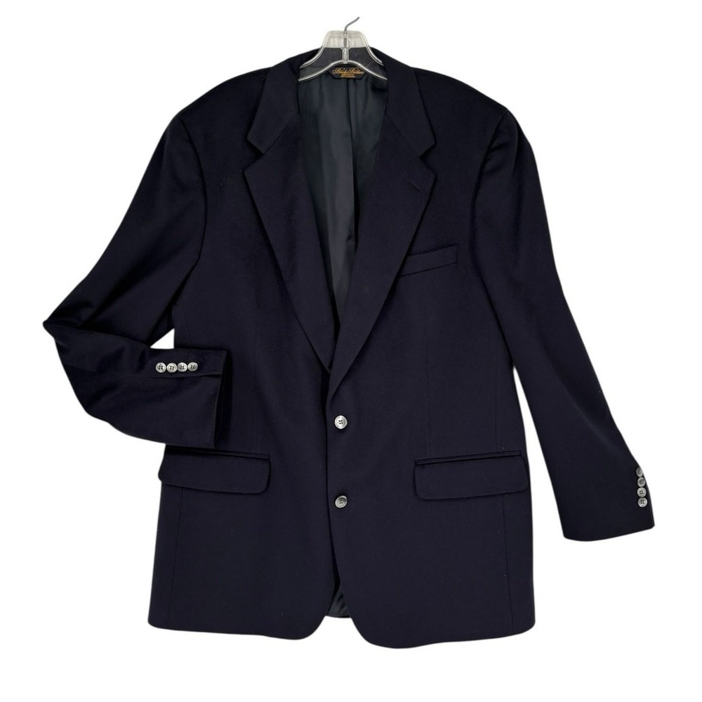 Brooks‎ Brothers 100% Cashmere Mens Jacket Navy Blue Blazer Size 44 L Old Money
